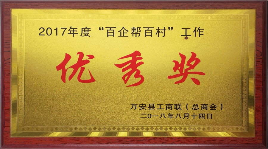 2017年度“百企幫百村”工作優(yōu)秀獎
